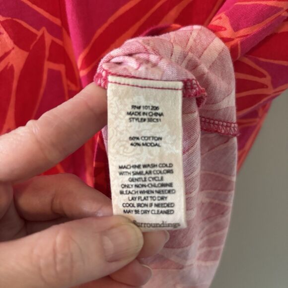 Soft Surroundings Pink Orange Sleeveless Top Colorful Tank Sz Petite Med… - Picture 4 of 7